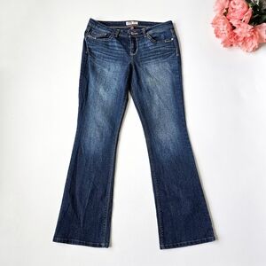 l.e.i. Ashley Low Rise Slim Boot Jeans Size 11 Junior Dark Wash Stretch Y2K